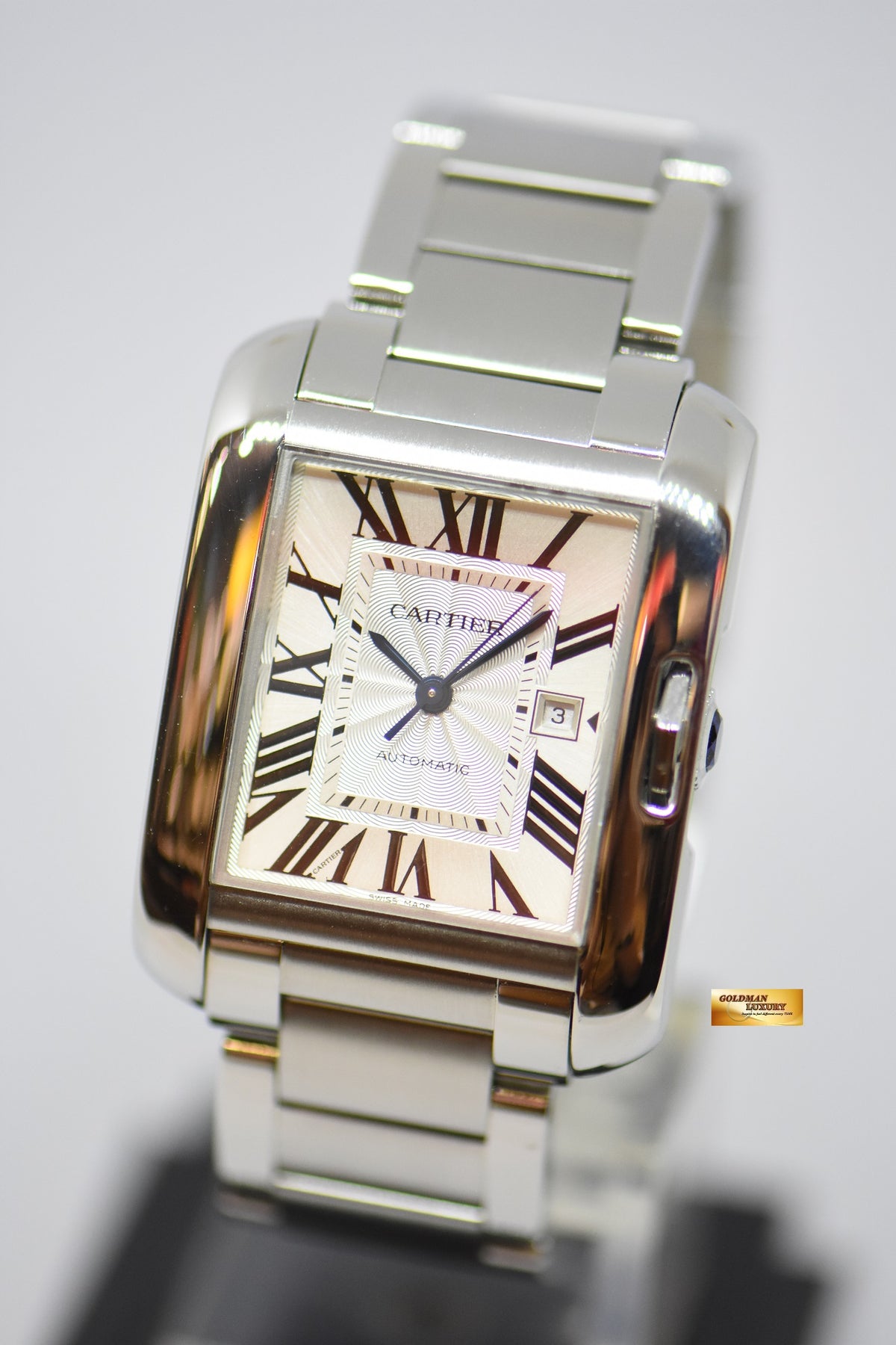 [SOLD] CARTIER ANGLAISE 30mm MIDSIZE STEEL IN BRACELET AUTOMATIC 3511 (MINT)