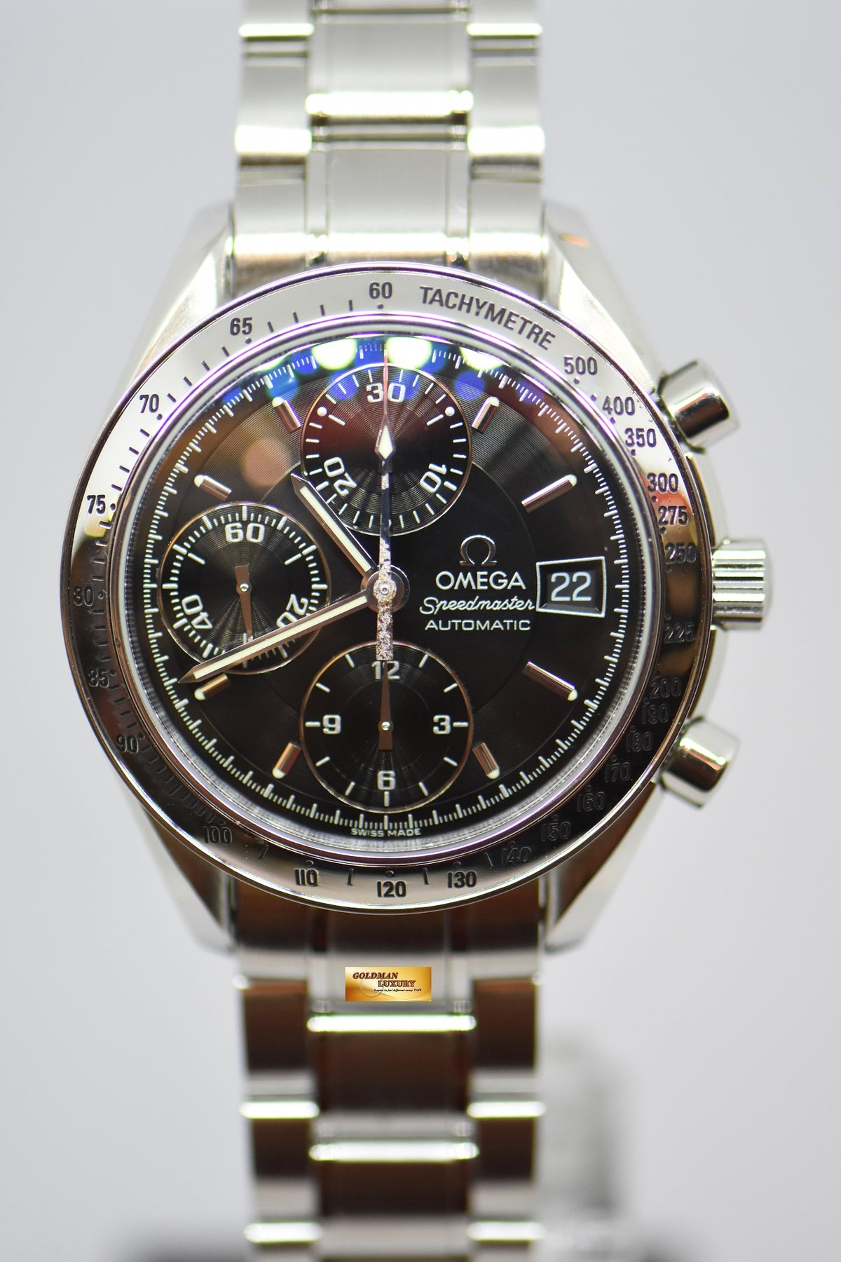 [SOLD] OMEGA SPEEDMASTER CHRONOGRAPH DATE 38mm STEEL IN BRACELET BLACK 3513.5000 (MINT)