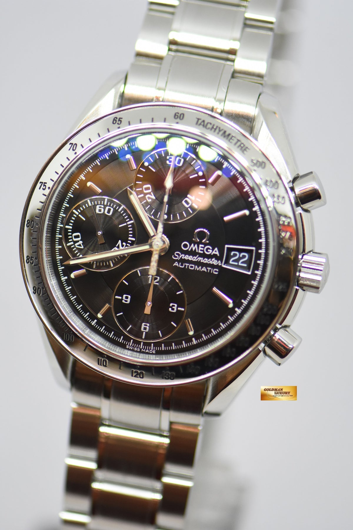 [SOLD] OMEGA SPEEDMASTER CHRONOGRAPH DATE 38mm STEEL IN BRACELET BLACK 3513.5000 (MINT)