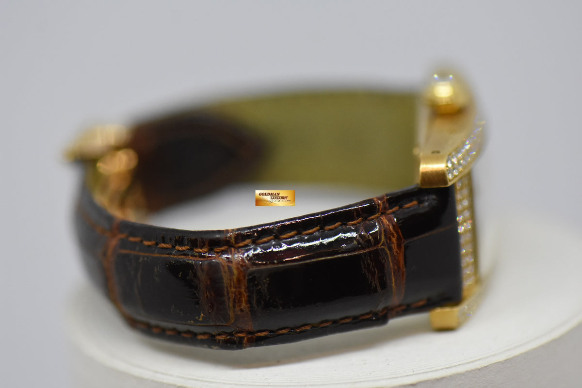 [SOLD] CARTIER TANK AMERICAINE LADIES 18K ROSE GOLD ORIGINAL FACTORY DIAMONDS AUTOMATIC 2483 (MINT)