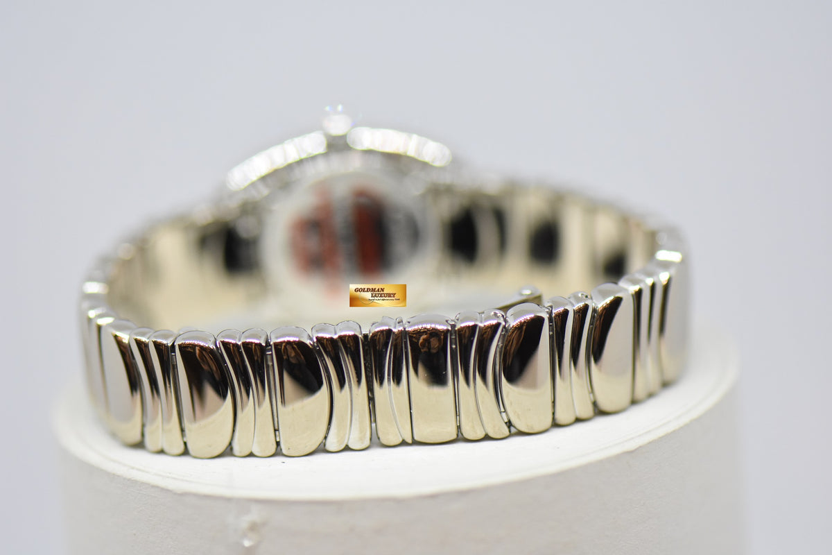 [SOLD] CARTIER BAIGNOIRE LADIES 18K WHITE GOLD ORIGINAL FACTORY DIAMONDS QUARTZ 1955 (MINT)