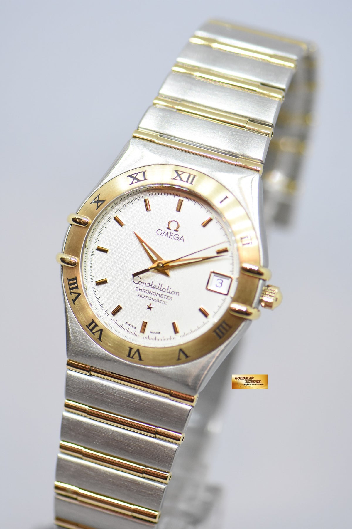 [SOLD] OMEGA CONSTELLATION MENS 36mm HALF-GOLD IN BRACELET WHITE DIAL AUTOMATIC 1202.3000 (NEAR MINT)