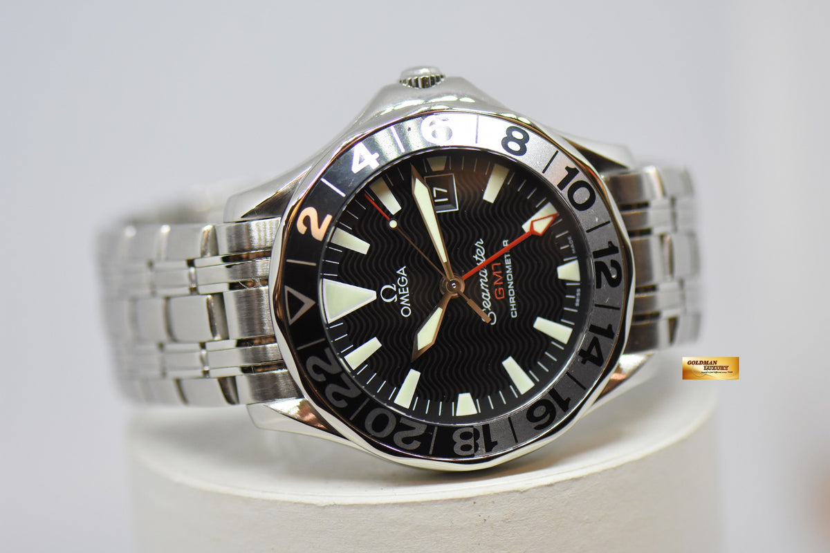 [SOLD] OMEGA SEAMASTER 300 GMT “50TH ANNIVERSARY” STEEL IN BRACELET BLACK DIAL AUTOMATIC 2534.5000 (NEAR MINT)