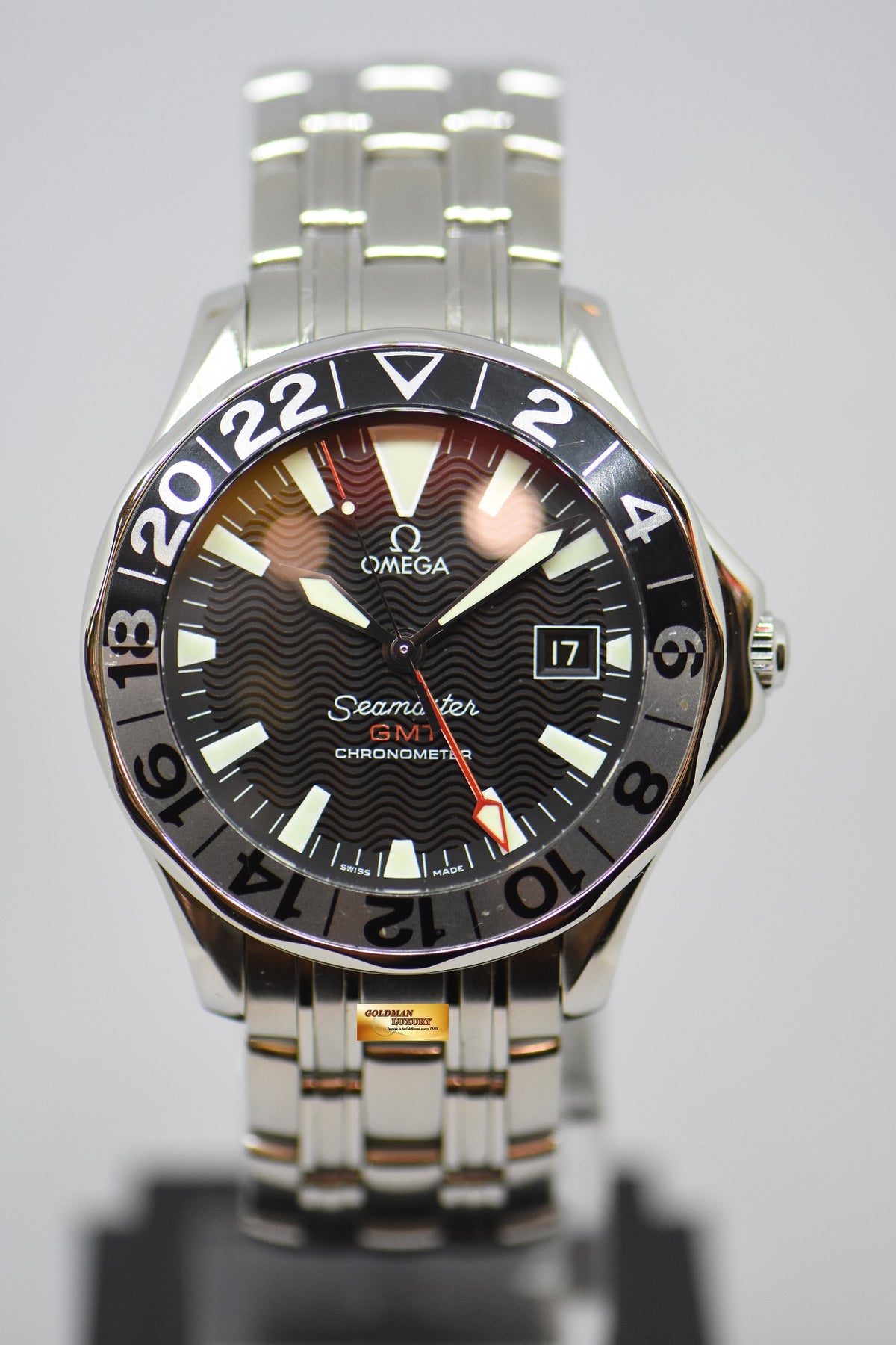 [SOLD] OMEGA SEAMASTER 300 GMT “50TH ANNIVERSARY” STEEL IN BRACELET BLACK DIAL AUTOMATIC 2534.5000 (NEAR MINT)