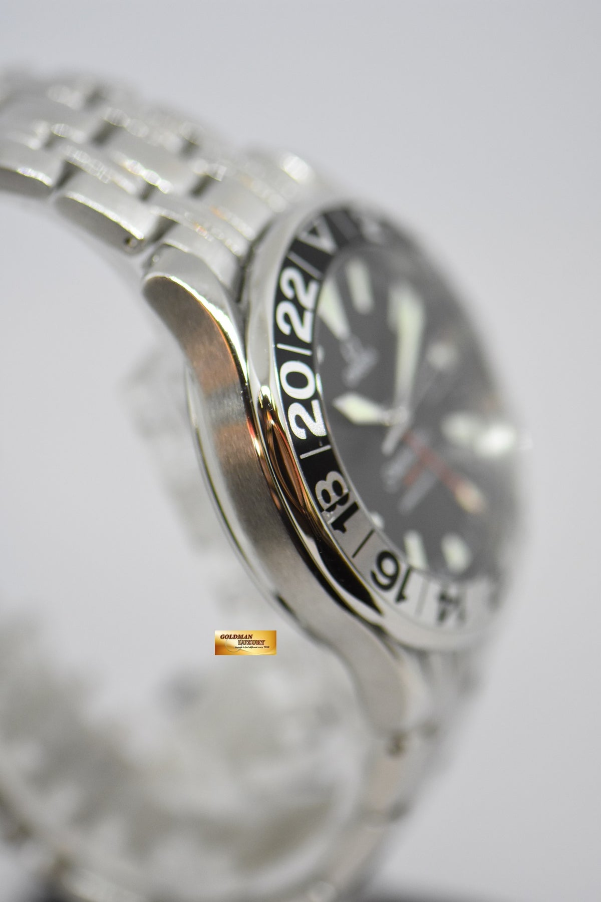 [SOLD] OMEGA SEAMASTER 300 GMT “50TH ANNIVERSARY” STEEL IN BRACELET BLACK DIAL AUTOMATIC 2534.5000 (NEAR MINT)