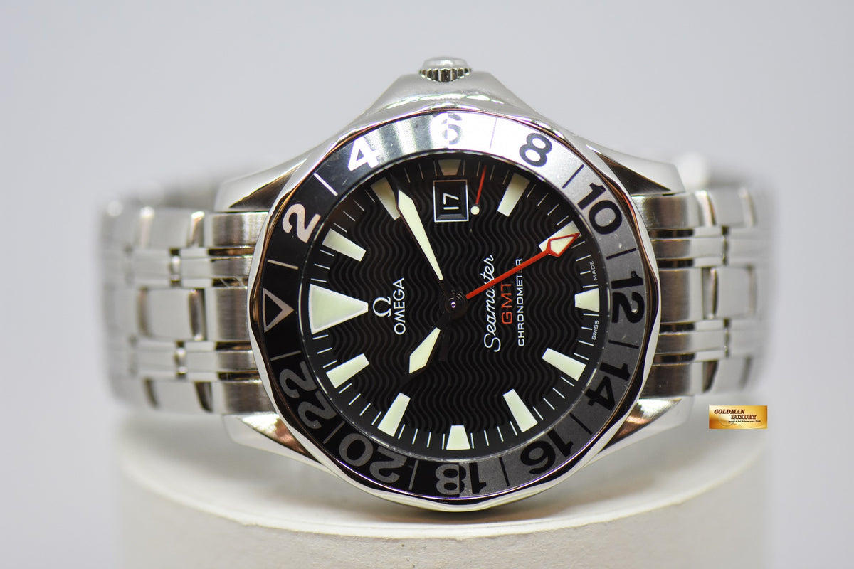 [SOLD] OMEGA SEAMASTER 300 GMT “50TH ANNIVERSARY” STEEL IN BRACELET BLACK DIAL AUTOMATIC 2534.5000 (NEAR MINT)
