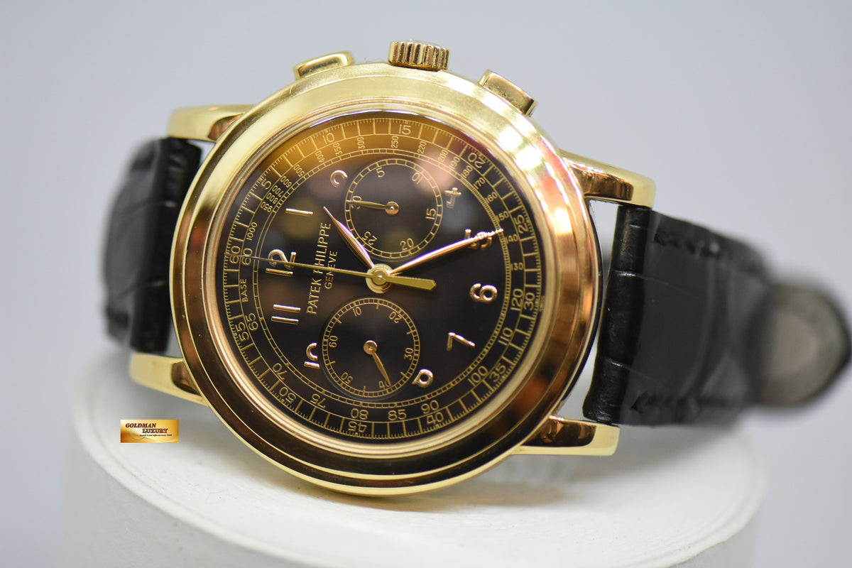 [SOLD] PATEK PHILIPPE CHRONOGRAPH 40mm YELLOW GOLD IN LEATHER MANUAL WINDING 5070J (NEAR MINT)