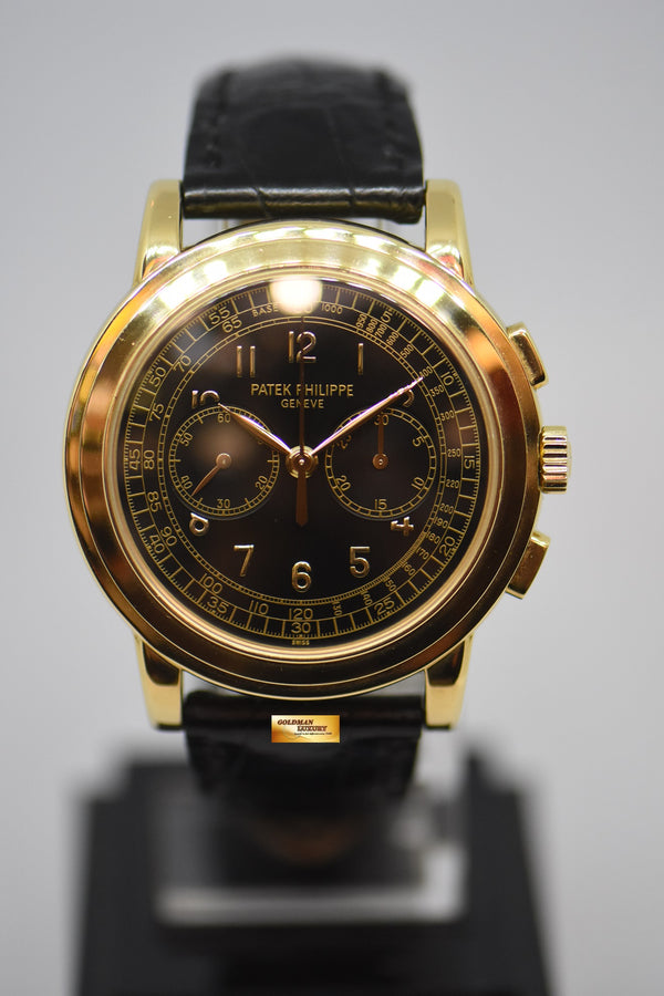 [SOLD] PATEK PHILIPPE CHRONOGRAPH 40mm YELLOW GOLD IN LEATHER MANUAL WINDING 5070J (NEAR MINT)