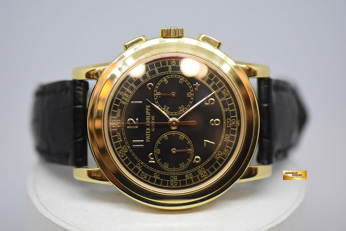 [SOLD] PATEK PHILIPPE CHRONOGRAPH 40mm YELLOW GOLD IN LEATHER MANUAL WINDING 5070J (NEAR MINT)