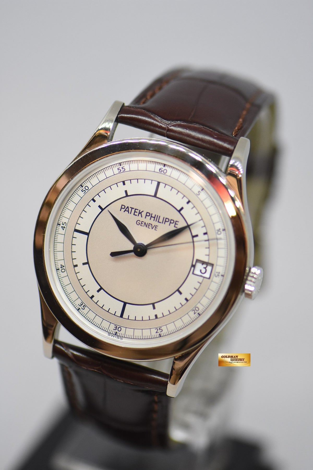 [SOLD] PATEK PHILIPPE CALATRAVA 38mm WHITE GOLD SECTOR DIAL AUTOMATIC 5296G (NEAR MINT)