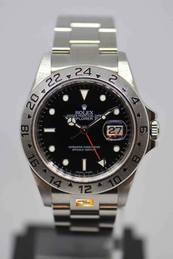 [SOLD] ROLEX OYSTER PERPETUAL EXPLORER II 40mm CALIBRE 3186 STEEL IN BRACELET BLACK 16570 (CHAPTERING)