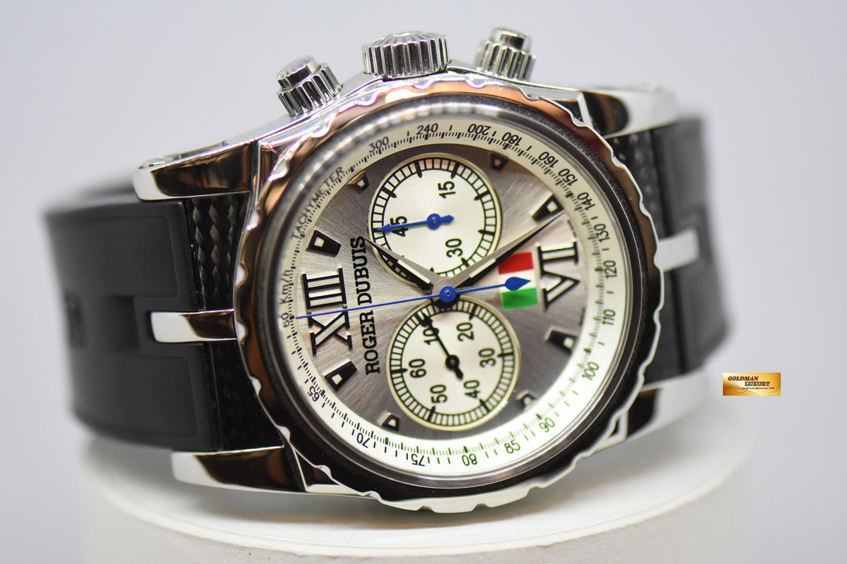 [SOLD] ROGER DUBUIS SYMPATHIE CHRONOGRAPH 43mm ITALIAN EDITION STEEL IN RUBBER MANUAL WINDING LIMITED EDITION OF 88 (NEAR MINT)