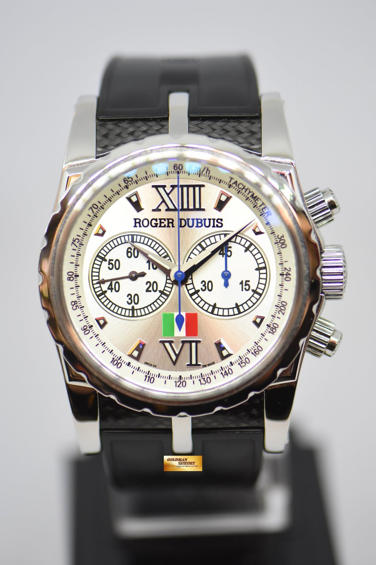 [SOLD] ROGER DUBUIS SYMPATHIE CHRONOGRAPH 43mm ITALIAN EDITION STEEL IN RUBBER MANUAL WINDING LIMITED EDITION OF 88 (NEAR MINT)