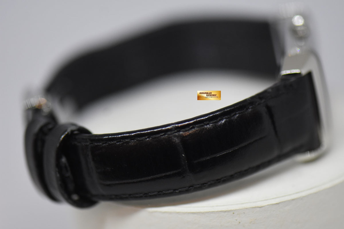 [SOLD] JLC DUETTO CLASSIQUE REVERSO STEEL IN LEATHER DIAMONDS ON FLIP SIDE MANUAL WINDING Q2568402 (MINT)