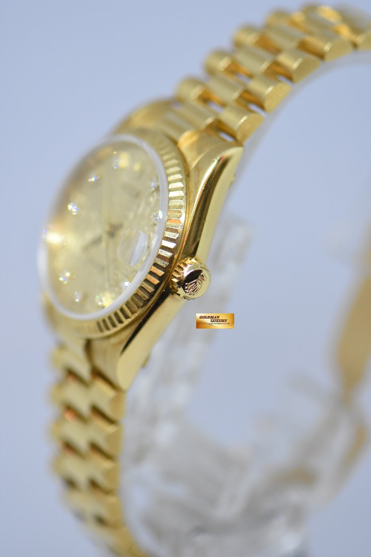 [SOLD] ROLEX OYSTER PERPETUAL DATEJUST 31mm GOLD DIAMOND COMPUTER DIAL 68278 (MINT)