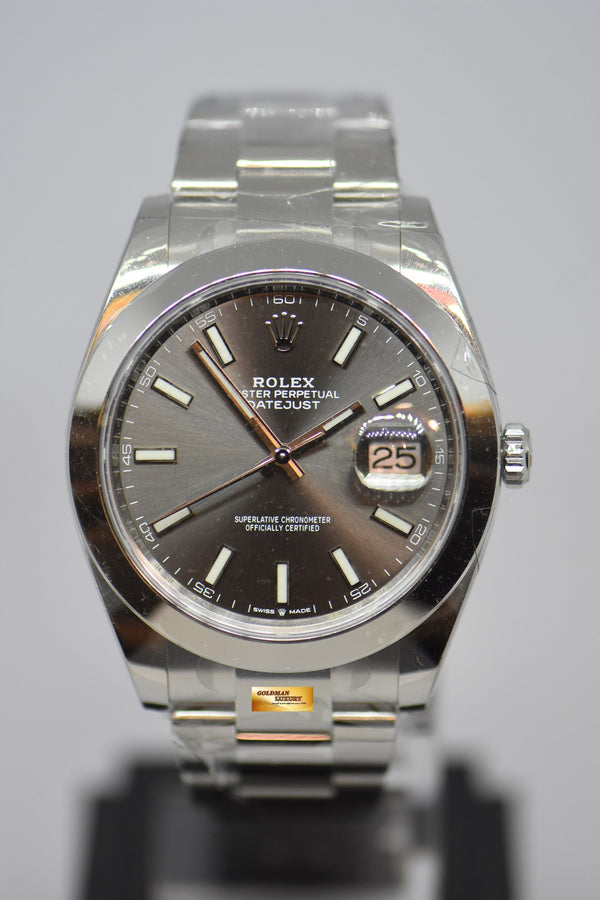 [SOLD] ROLEX OYSTER PERPETUAL DATEJUST 41mm RODIUM DIAL STEEL IN OYSTER BRACELET 126300 (NEW-UNWORN)