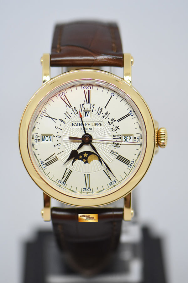 [SOLD] PATEK PHILIPPE GRAND COMPLICATION PERPETUAL CALENDAR 18K YELLOW GOLD IN OFFICER’S CASE AUTOMATIC 5159J (MINT)