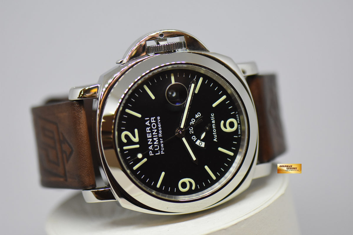[SOLD] PANERAI LUMINOR MARINA 44mm POWER RESERVE STEEL IN LEATHER STRAP PAM 27 AUTOMATIC (MINT)