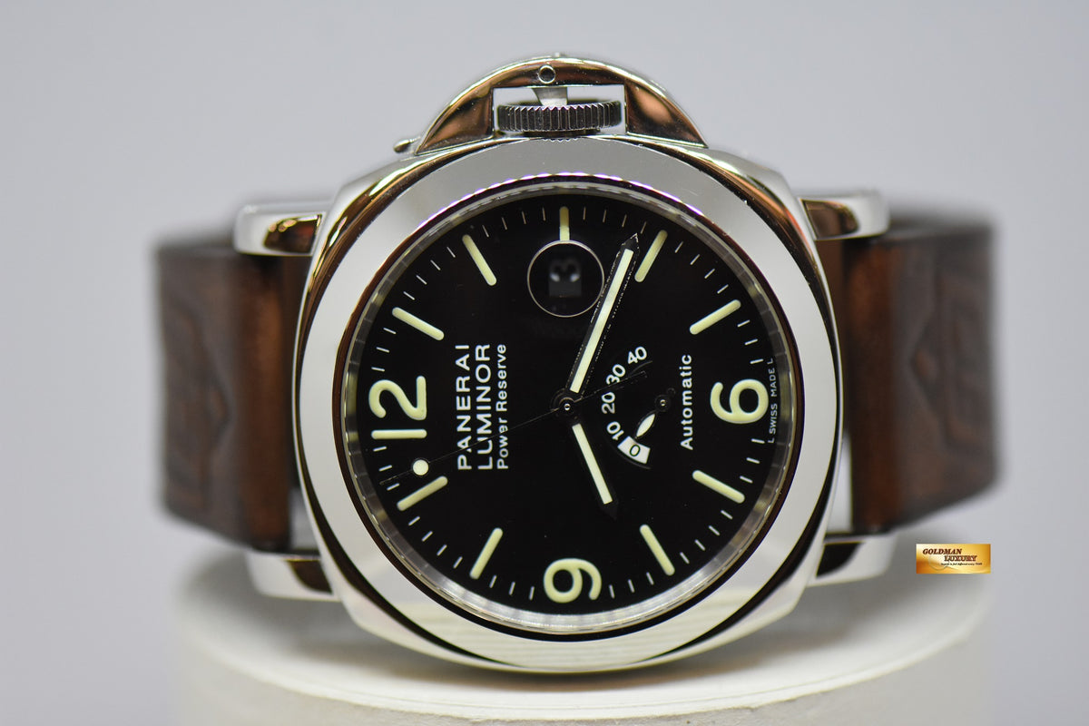 [SOLD] PANERAI LUMINOR MARINA 44mm POWER RESERVE STEEL IN LEATHER STRAP PAM 27 AUTOMATIC (MINT)