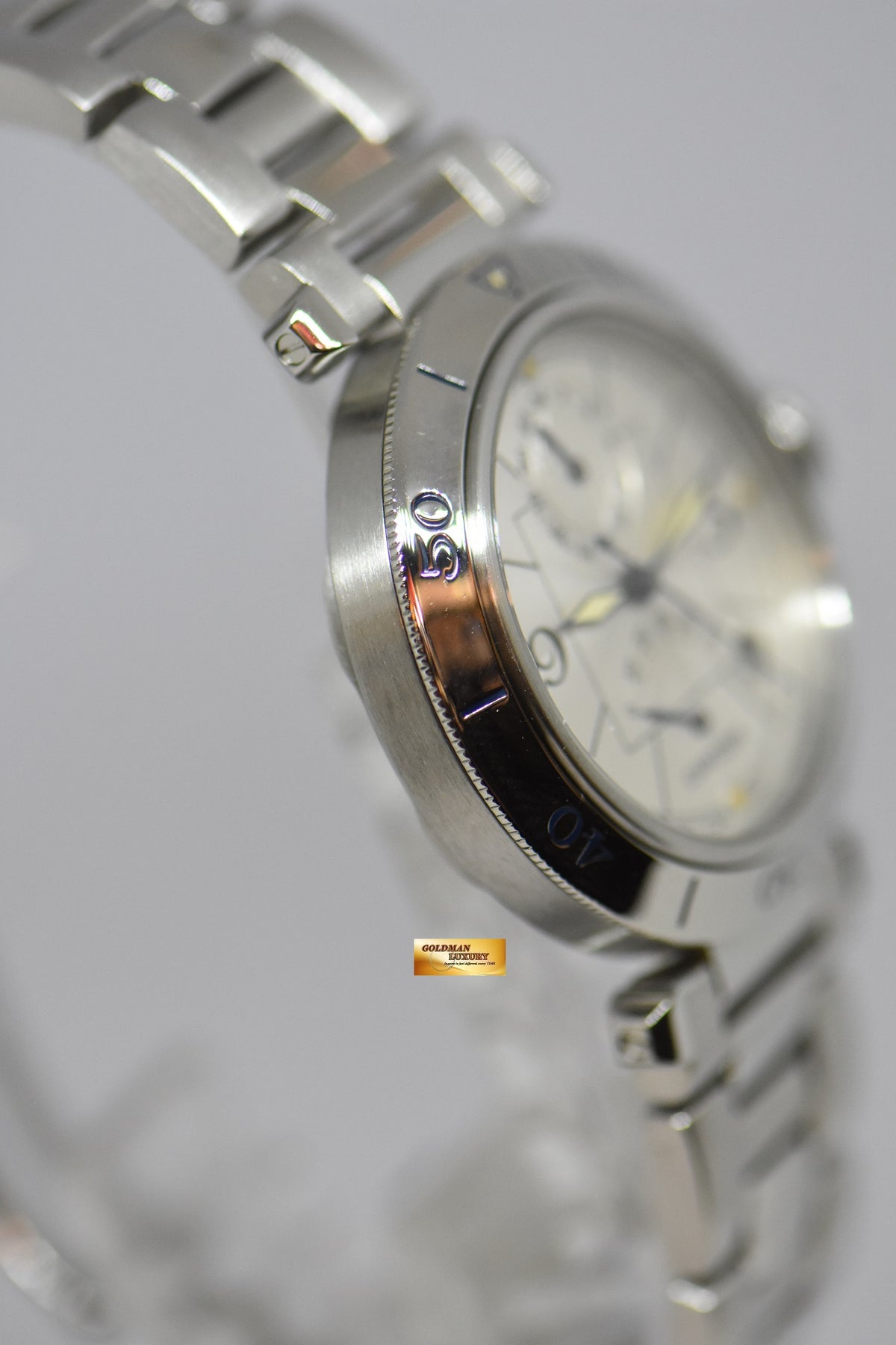 [SOLD] CARTIER PASHA GMT POWER RESERVE 38mm STEEL IN BRACELET AUTOMATIC 2388 (NEAR MINT)