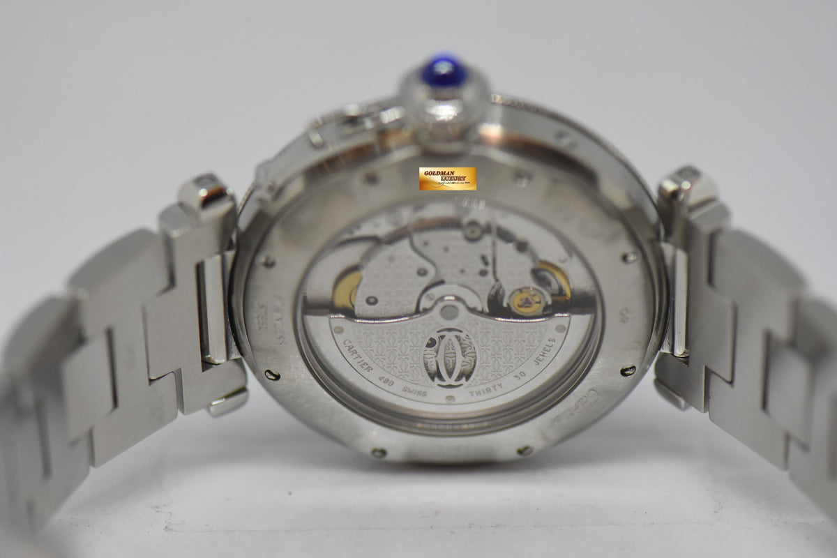 [SOLD] CARTIER PASHA GMT POWER RESERVE 38mm STEEL IN BRACELET AUTOMATIC 2388 (NEAR MINT)