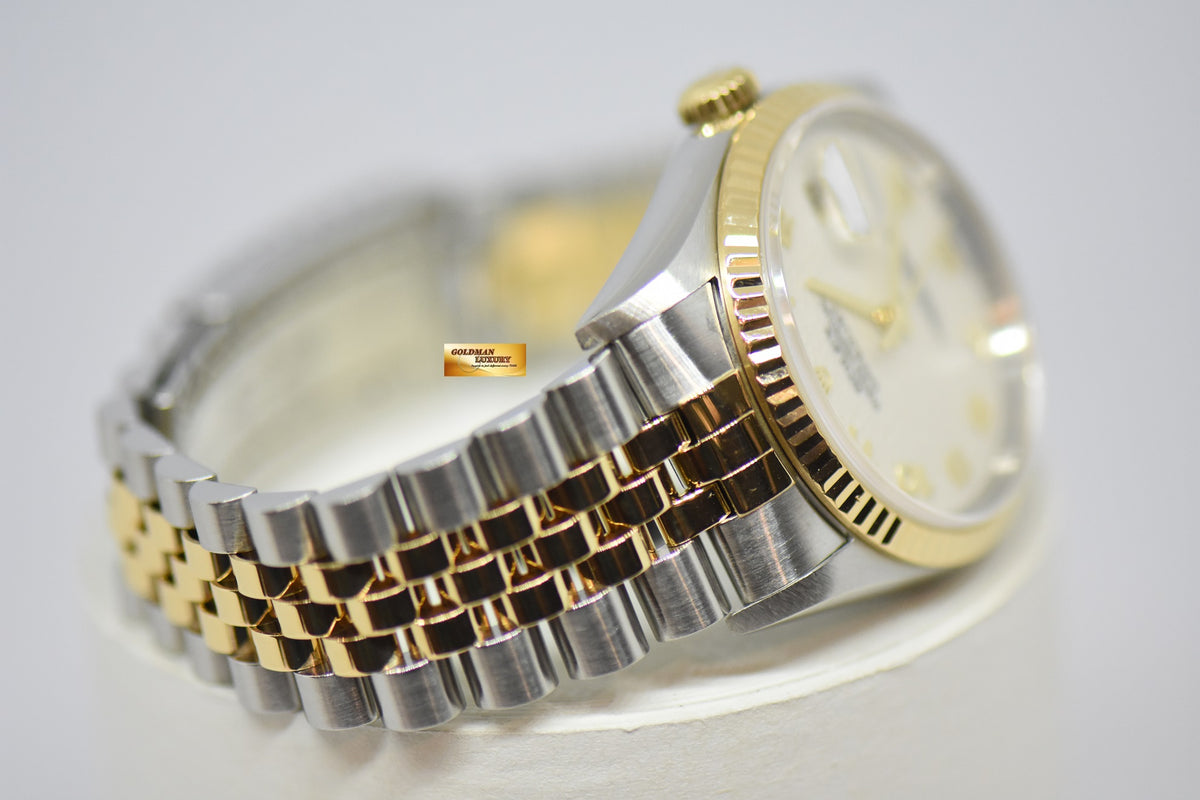 [SOLD] ROLEX OYSTER DATEJUST 36mm ARABIC NUMERAL COMPUTER DIAL HALF-GOLD JUBILEE BRACELET AUTOMATIC 16233 (MINT)