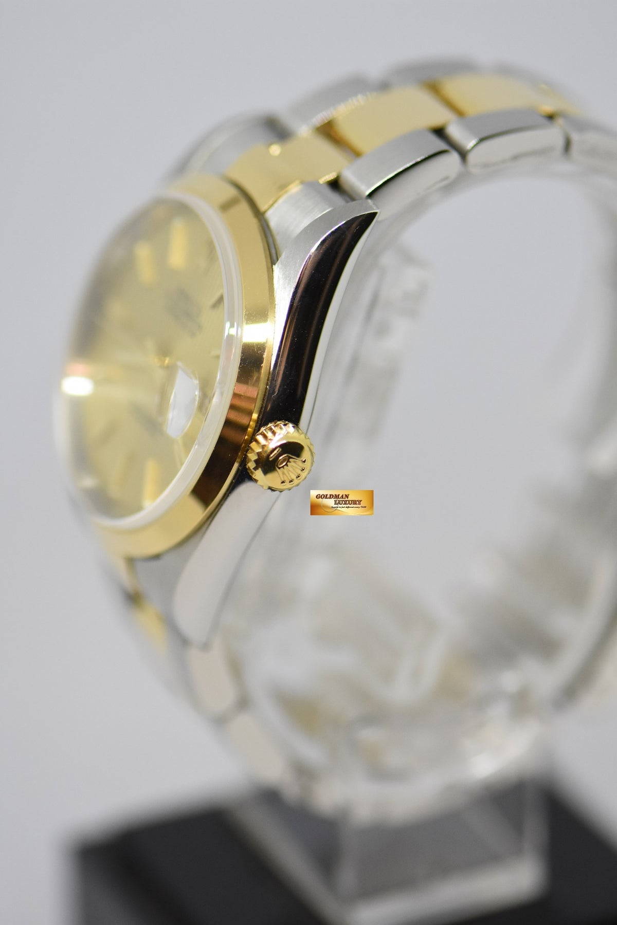 [SOLD] ROLEX OYSTER DATEJUST 36mm GOLD TAPESTRY DIAL HALF-GOLD OYSTER BRACELET AUTOMATIC 16203 (MINT)