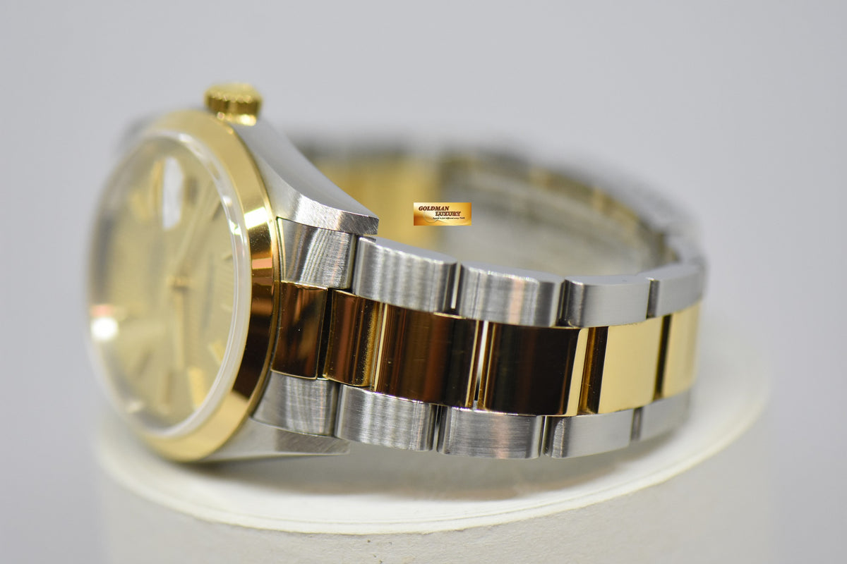 [SOLD] ROLEX OYSTER DATEJUST 36mm GOLD TAPESTRY DIAL HALF-GOLD OYSTER BRACELET AUTOMATIC 16203 (MINT)