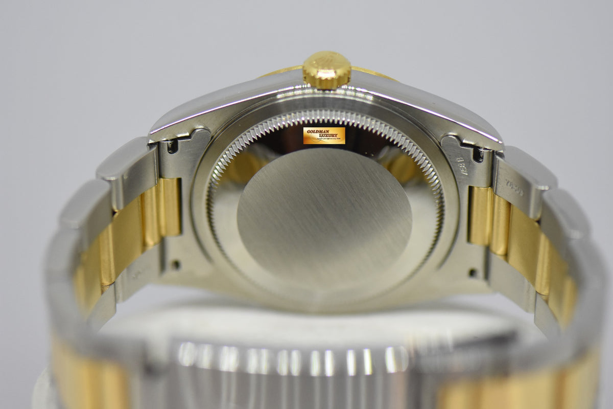 [SOLD] ROLEX OYSTER DATEJUST 36mm GOLD TAPESTRY DIAL HALF-GOLD OYSTER BRACELET AUTOMATIC 16203 (MINT)
