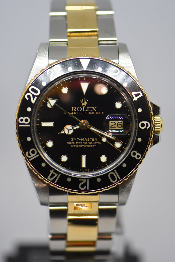 [SOLD] ROLEX OYSTER PERPETUAL GMT-MASTER 40mm HALF-GOLD OYSTER BRACELET BLACK “SWISS” DIAL 16753 (NEO-VINTAGE)