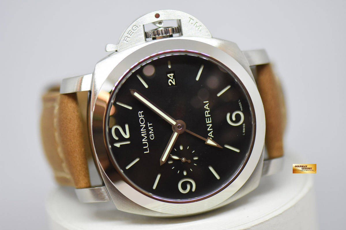 [SOLD] PANERAI LUMINOR 1950 GMT 3 DAYS POWER RESERVE 44mm P.9000 AUTOMATIC PAM 320 (MINT)