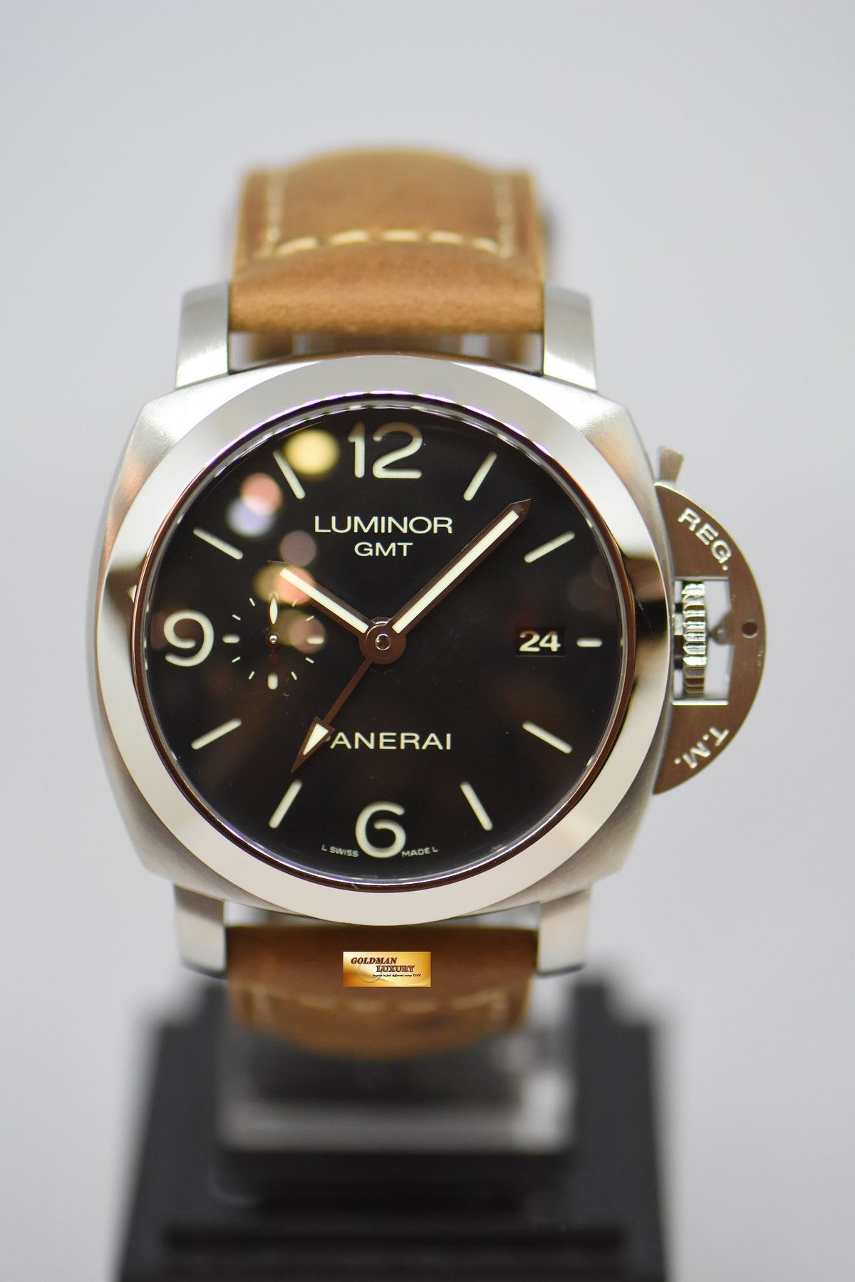 [SOLD] PANERAI LUMINOR 1950 GMT 3 DAYS POWER RESERVE 44mm P.9000 AUTOMATIC PAM 320 (MINT)