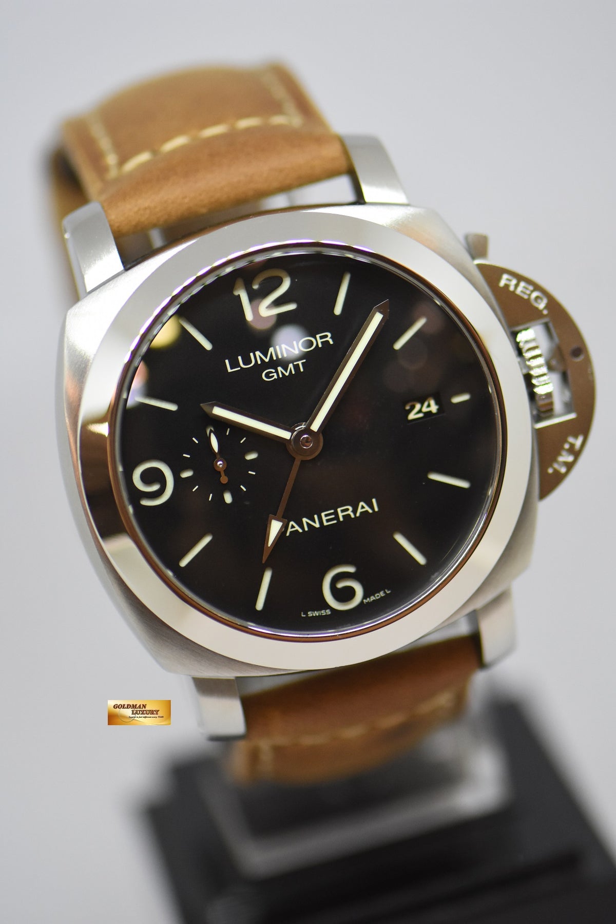 [SOLD] PANERAI LUMINOR 1950 GMT 3 DAYS POWER RESERVE 44mm P.9000 AUTOMATIC PAM 320 (MINT)