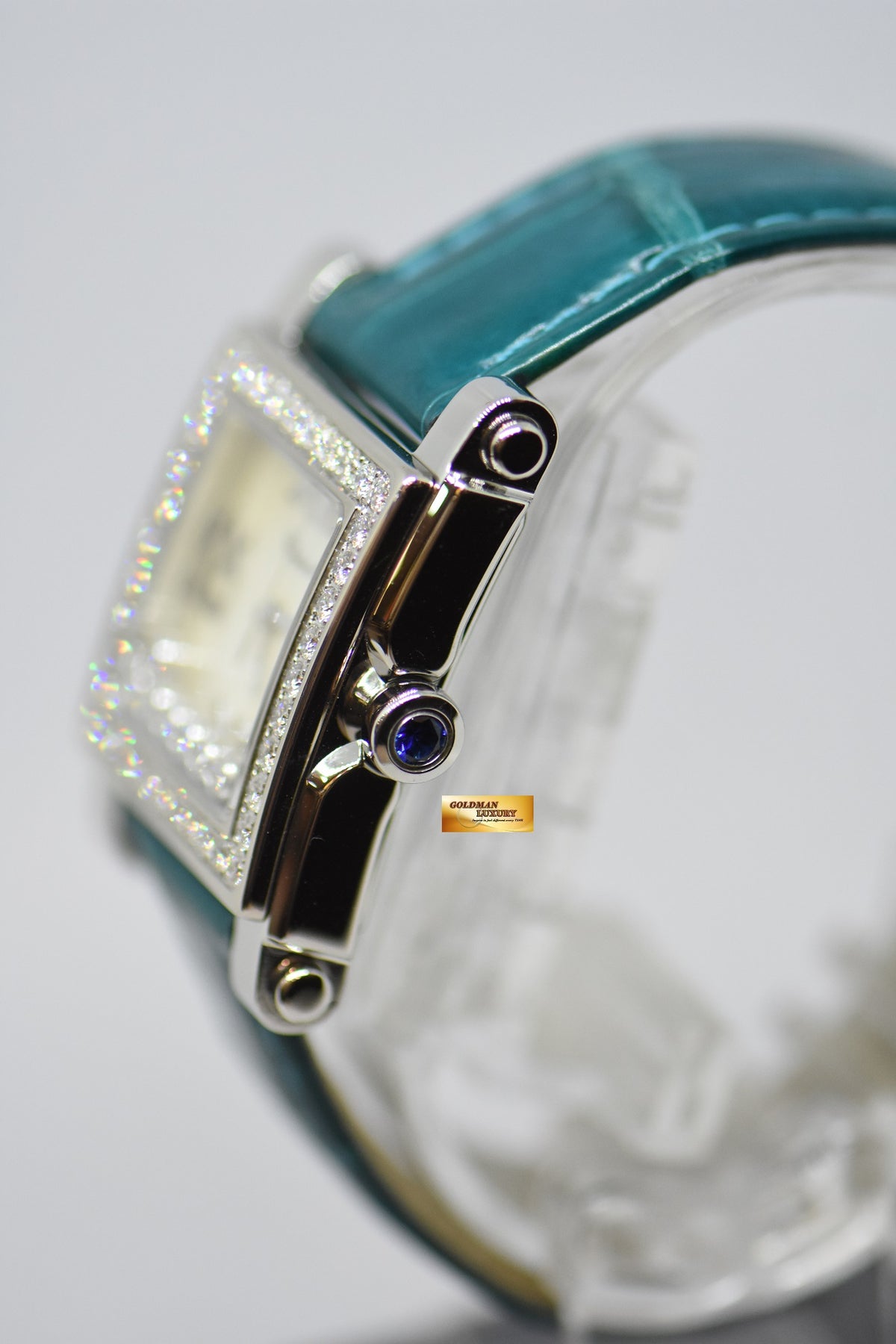 [SOLD] CHOPARD HAPPY SPORTS ORIGINAL DIAMONDS MOP DIAL LADIES STEEL IN LEATHER STRAP QUARTZ 27/8504 (MINT)