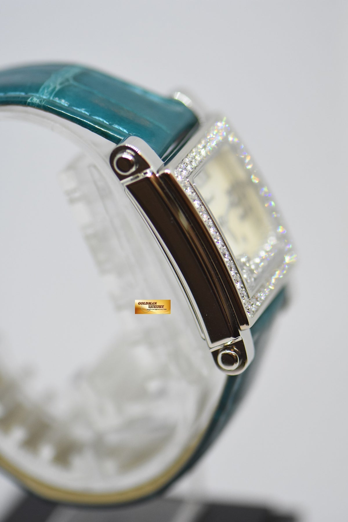 [SOLD] CHOPARD HAPPY SPORTS ORIGINAL DIAMONDS MOP DIAL LADIES STEEL IN LEATHER STRAP QUARTZ 27/8504 (MINT)