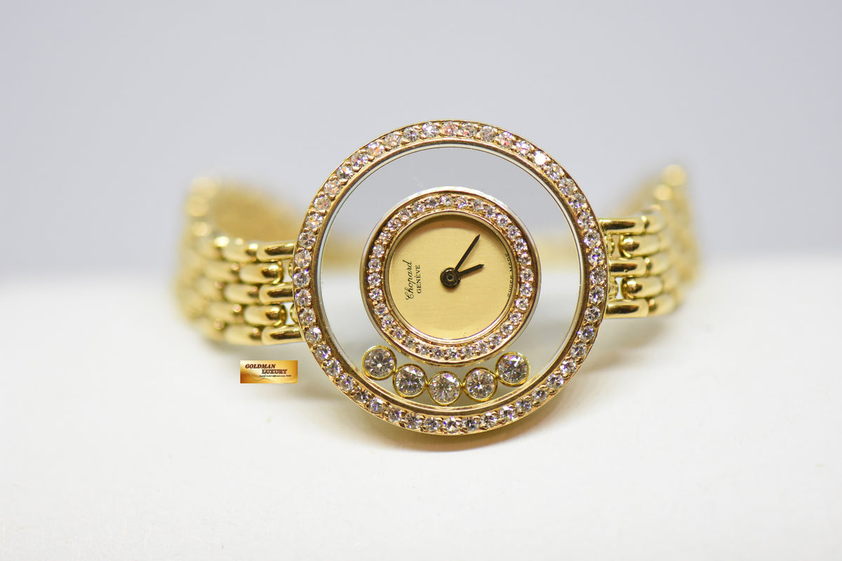 [SOLD] CHOPARD HAPPY DIAMONDS LADIES YELLOW GOLD QUARTZ 20/4879 (MINT)