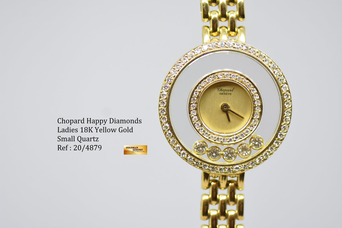 [SOLD] CHOPARD HAPPY DIAMONDS LADIES YELLOW GOLD QUARTZ 20/4879 (MINT)