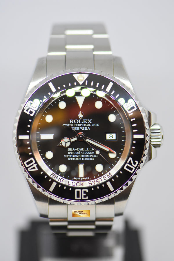 [SOLD] ROLEX OYSTER PERPETUAL DEEPSEA 44mm MARK 1 DIAL STEEL IN BRACELET BLACK DIAL 116660 (MINT)