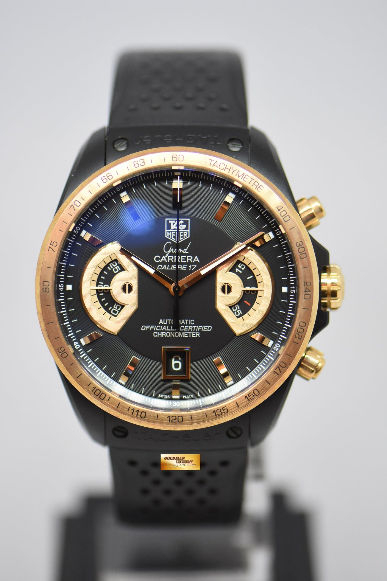 Tag heuer grand carrera calibre 17 gold on sale