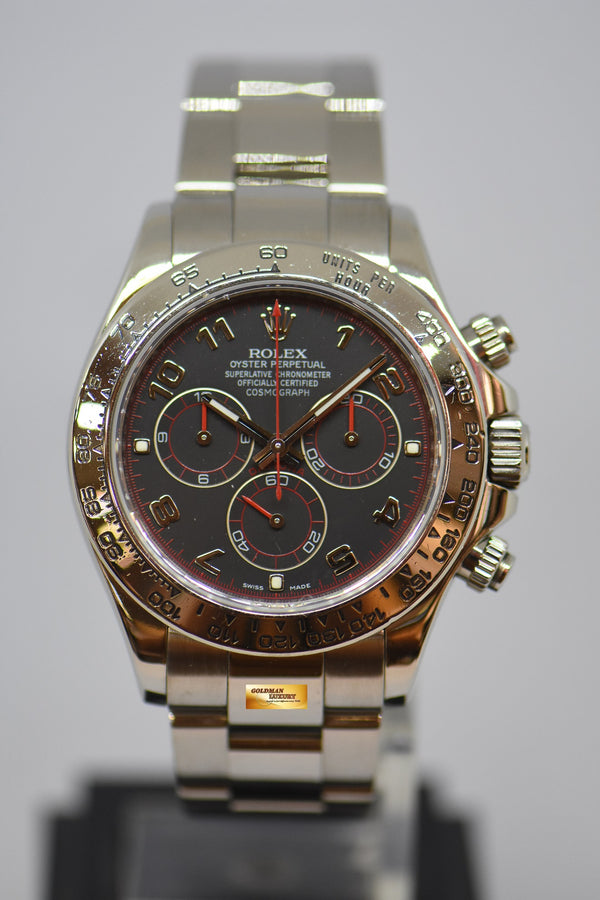 [SOLD] ROLEX OYSTER PERPETUAL DAYTONA CHRONOGRAPH 40mm WHITE GOLD “SPYDER” BLACK DIAL 116509 (MINT)