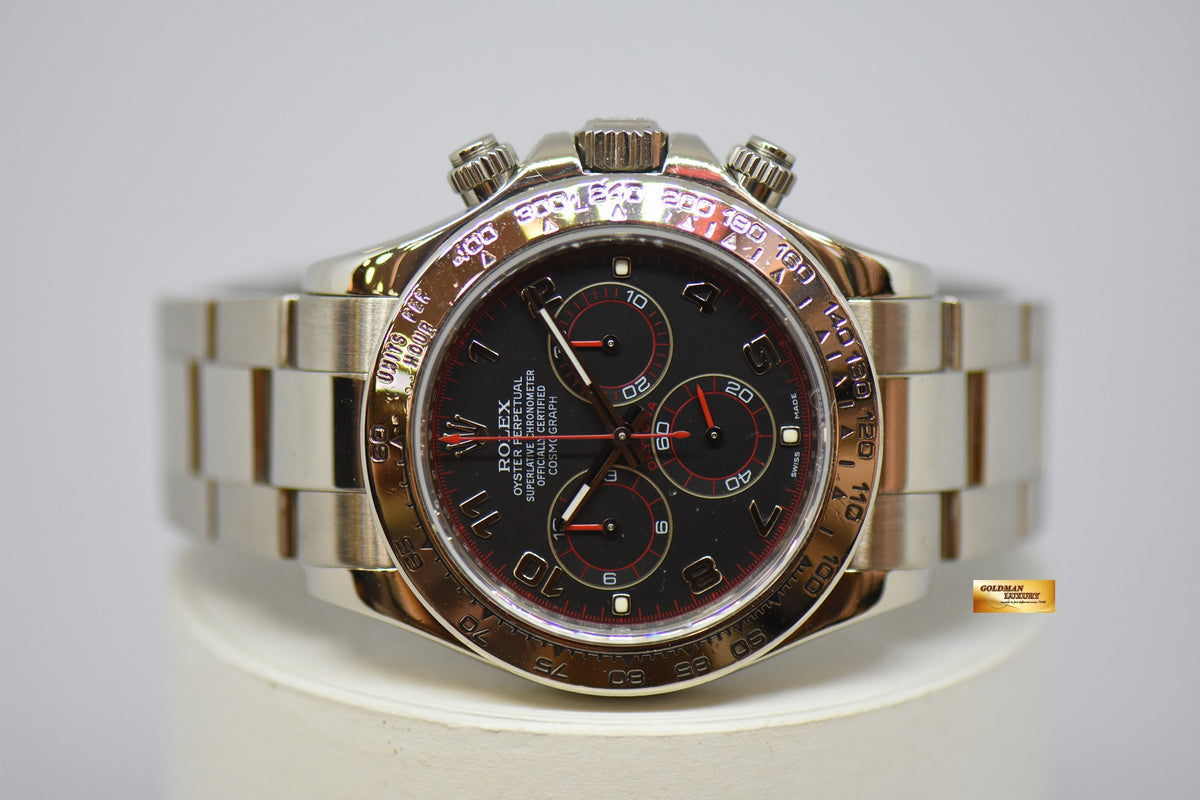 [SOLD] ROLEX OYSTER PERPETUAL DAYTONA CHRONOGRAPH 40mm WHITE GOLD “SPYDER” BLACK DIAL 116509 (MINT)