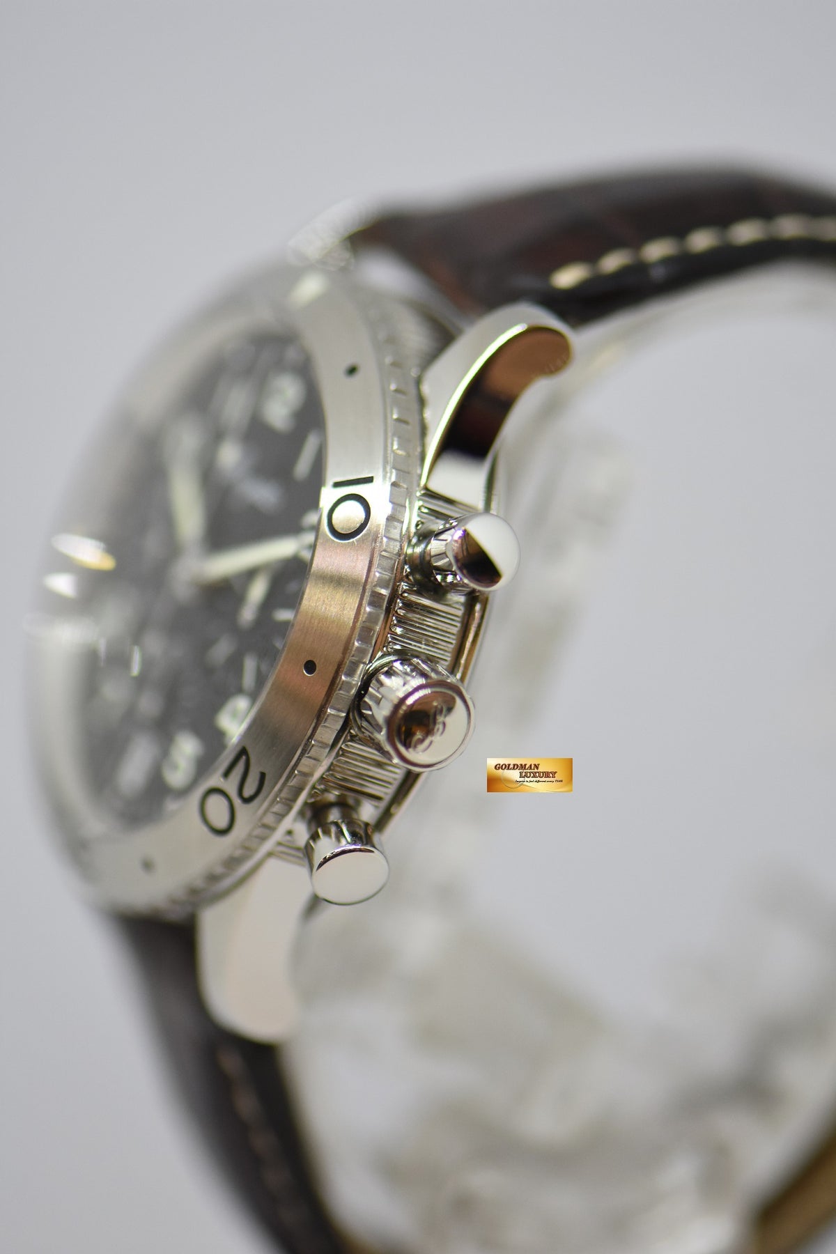 [SOLD] BREGUET TRANSATLANTIQUE TYPE XX CHRONOGRAPH 39mm STEEL IN LEATHER STRAP AUTOMATIC BLACK 3820ST (MINT)