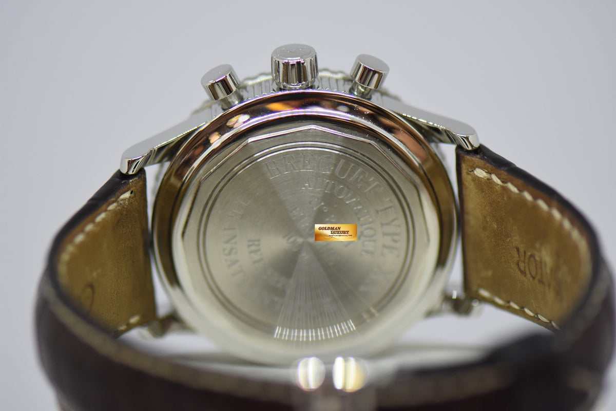 [SOLD] BREGUET TRANSATLANTIQUE TYPE XX CHRONOGRAPH 39mm STEEL IN LEATHER STRAP AUTOMATIC BLACK 3820ST (MINT)