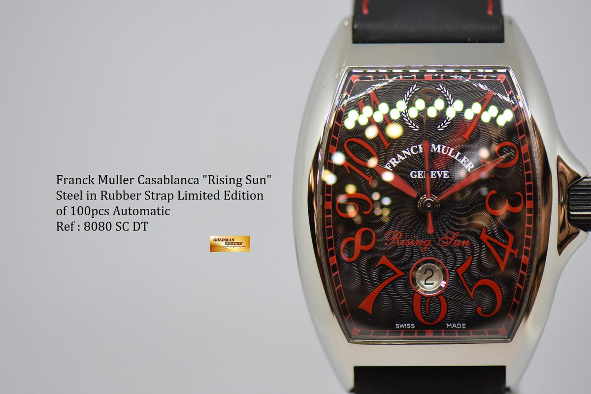 [SOLD] FRANCK MULLER CASABLANCA “RISING SUN” STEEL RED/BLACK DIAL LIMITED EDITION AUTOMATIC 8080 SC DT (MINT)