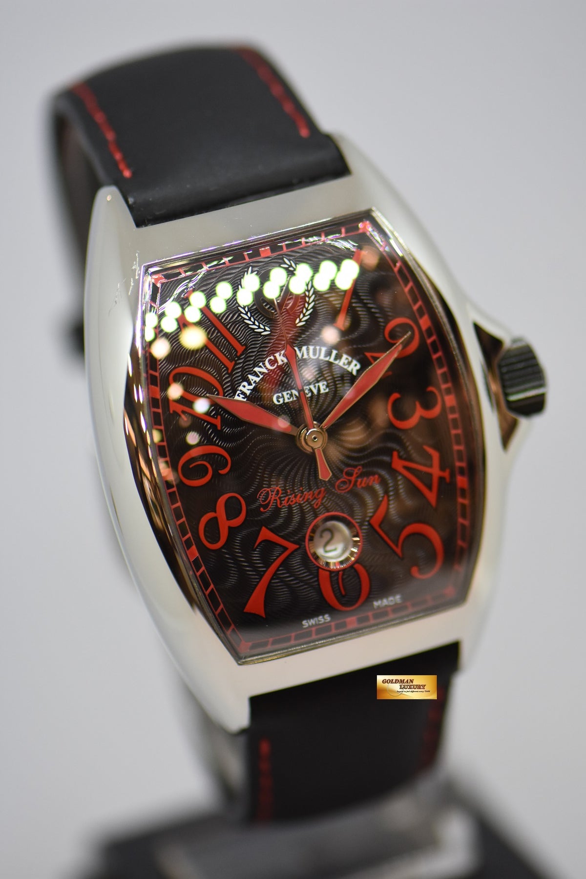 [SOLD] FRANCK MULLER CASABLANCA “RISING SUN” STEEL RED/BLACK DIAL LIMITED EDITION AUTOMATIC 8080 SC DT (MINT)