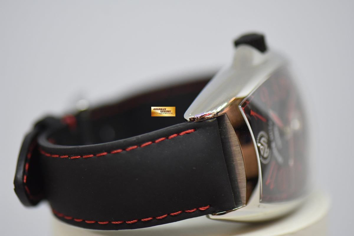 [SOLD] FRANCK MULLER CASABLANCA “RISING SUN” STEEL RED/BLACK DIAL LIMITED EDITION AUTOMATIC 8080 SC DT (MINT)