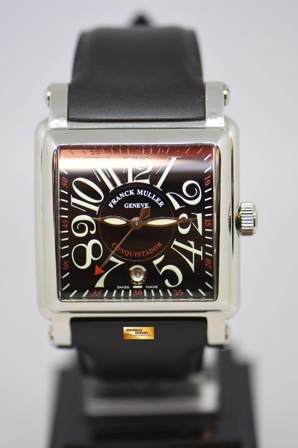 [SOLD] FRANCK MULLER CONQUISTADOR CORTEZ 40mm STEEL IN RUBBER STRAP BLACK DIAL AUTOMATIC 10000 H SC (MINT)