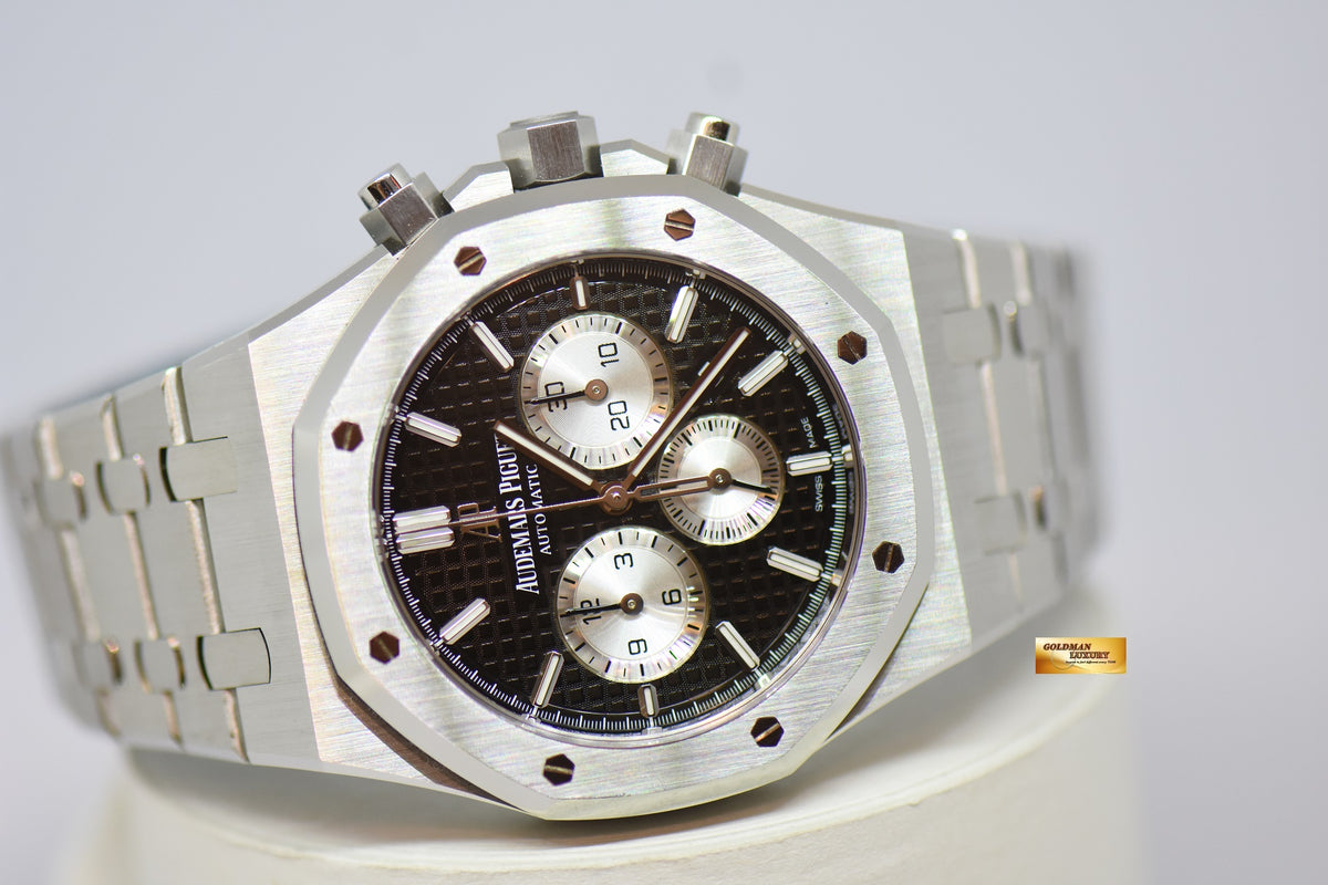 [SOLD] AUDEMARS PIGUET ROYAL OAK 41mm CHRONOGRAPH STEEL IN BRACELET BLACK (LNIB)