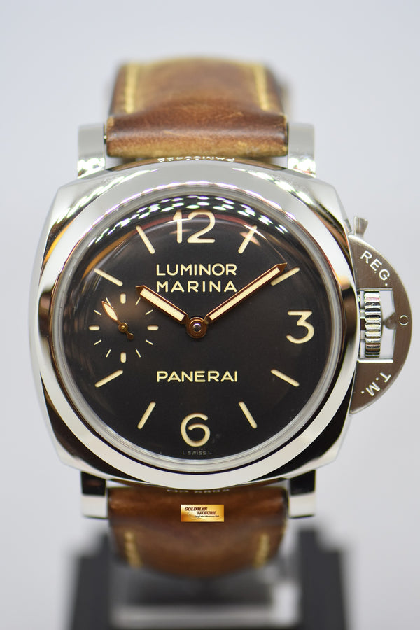 [SOLD] PANERAI LUMINOR MARINA 1950 3 DAYS POWER RESERVE 47mm P.3001 STEEL IN LEATHER STRAP Manual PAM 422 (MINT)