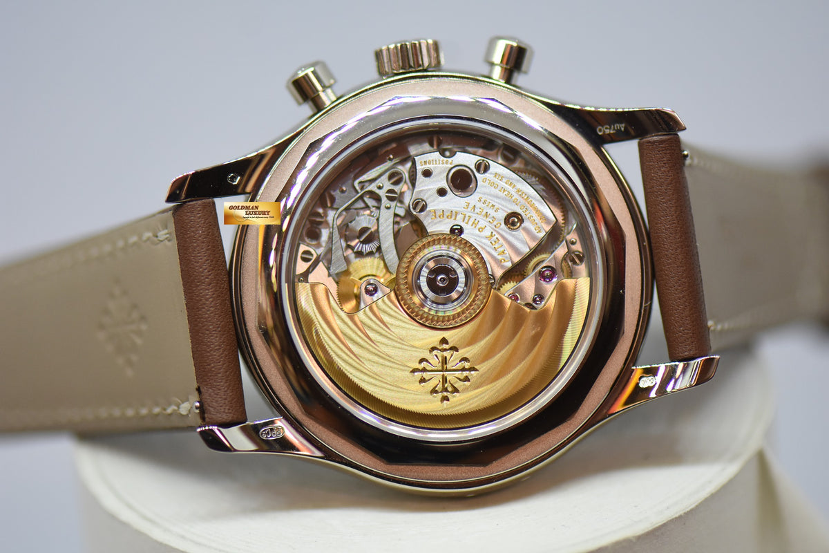 [SOLD] PATEK PHILIPPE ANNUAL CALENDAR FLYBACK CHRONOGRAPH WHITE GOLD IN LEATHER STRAP BLUE DIAL AUTOMATIC 5960G (NEW-UNWORN)